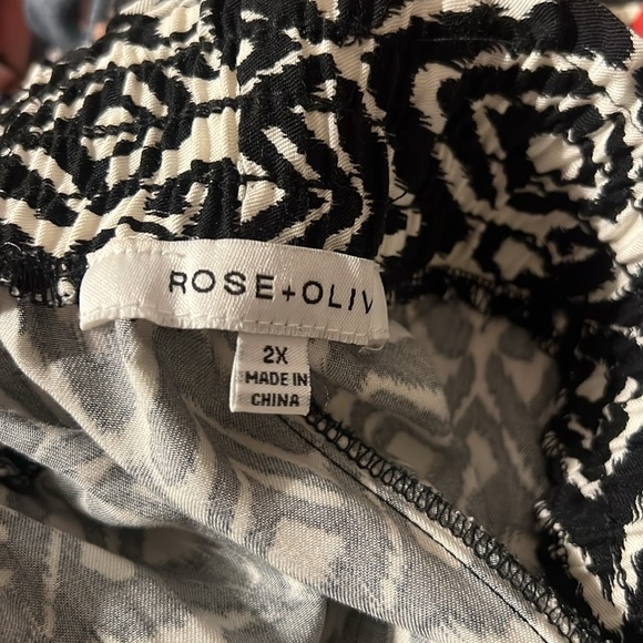 Rose and Olive Size 2X pull on Pants - Picture 2 of 2